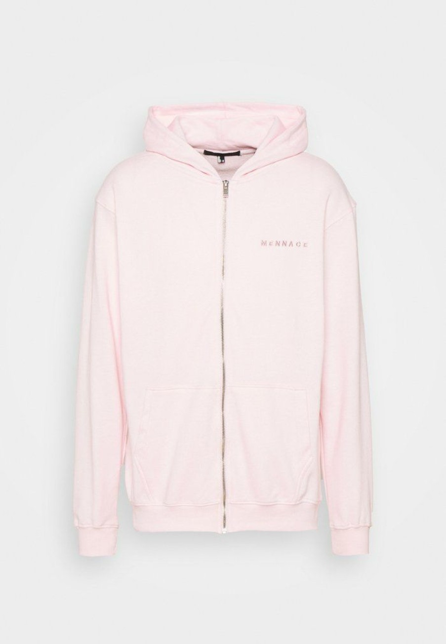 Clothing * | Mennace Unisex Essential Regular Zip Up Hoodie Zip-Up Sweatshirt Rose