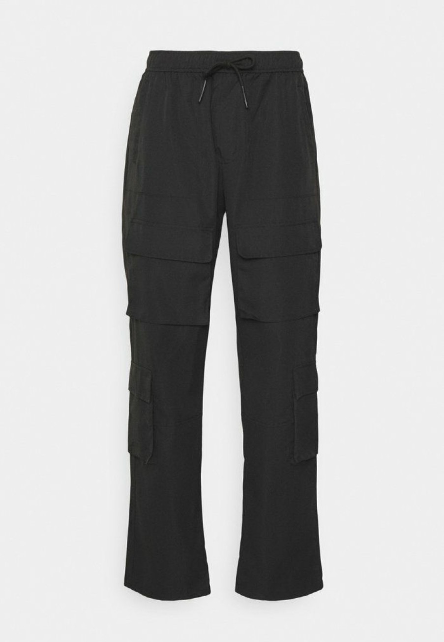 Shirt * | Mennace Multi Pocket Straight Trouser Cargo Trousers Black