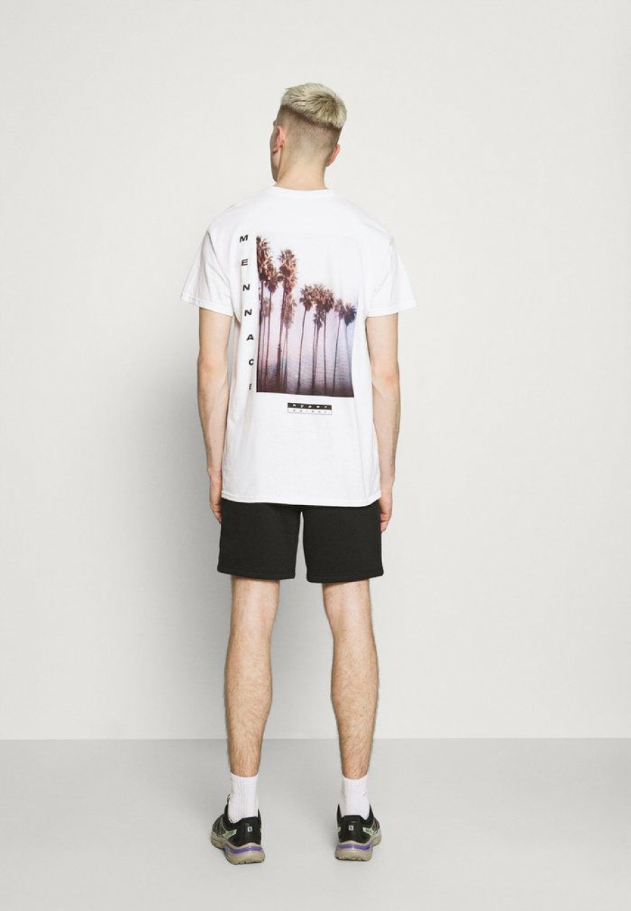 Clothing * | Mennace Breeze Palm Tree Regular Print T-Shirt Off White