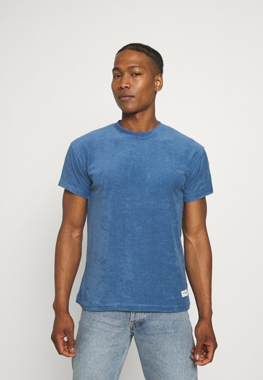 Clothing * | Mennace Breeze Towelling Regular Basic T-Shirt Blue