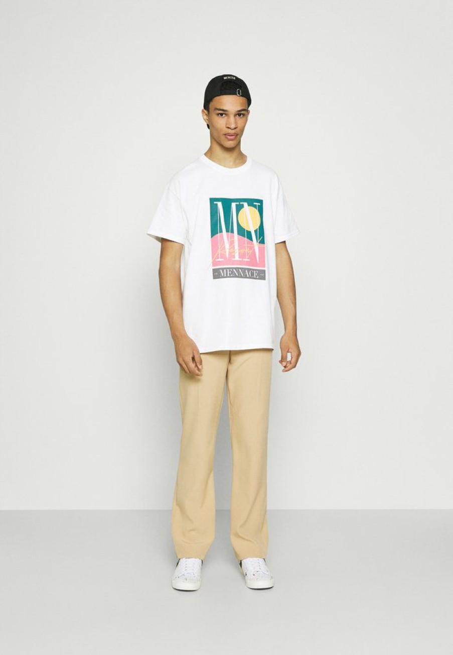 Clothing * | Mennace Sundaze Resort Regular Print T-Shirt White