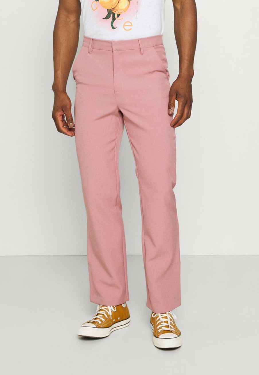 Shirt * | Mennace On The Run Straight Leg Tailored Trouser Trousers Pink