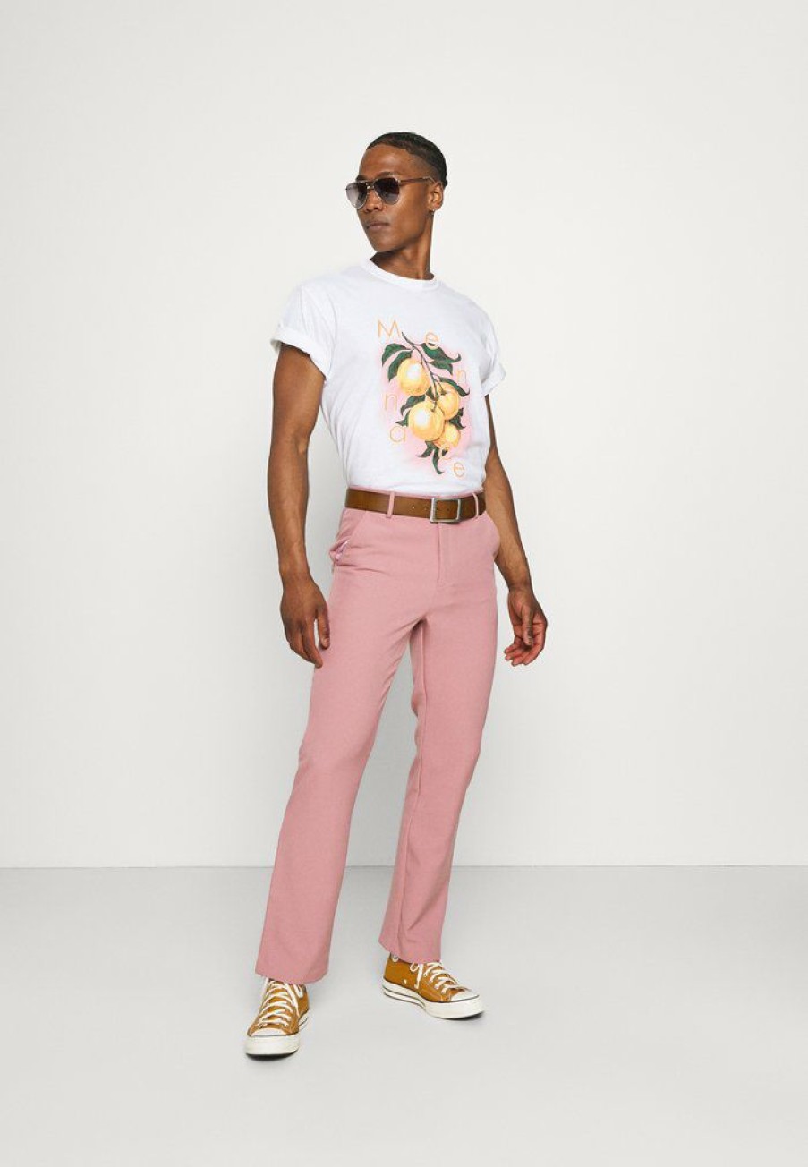 Shirt * | Mennace On The Run Straight Leg Tailored Trouser Trousers Pink