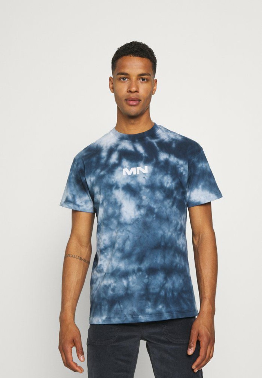 Clothing * | Mennace Breeze Tie Dye Regular Unisex Print T-Shirt Navy