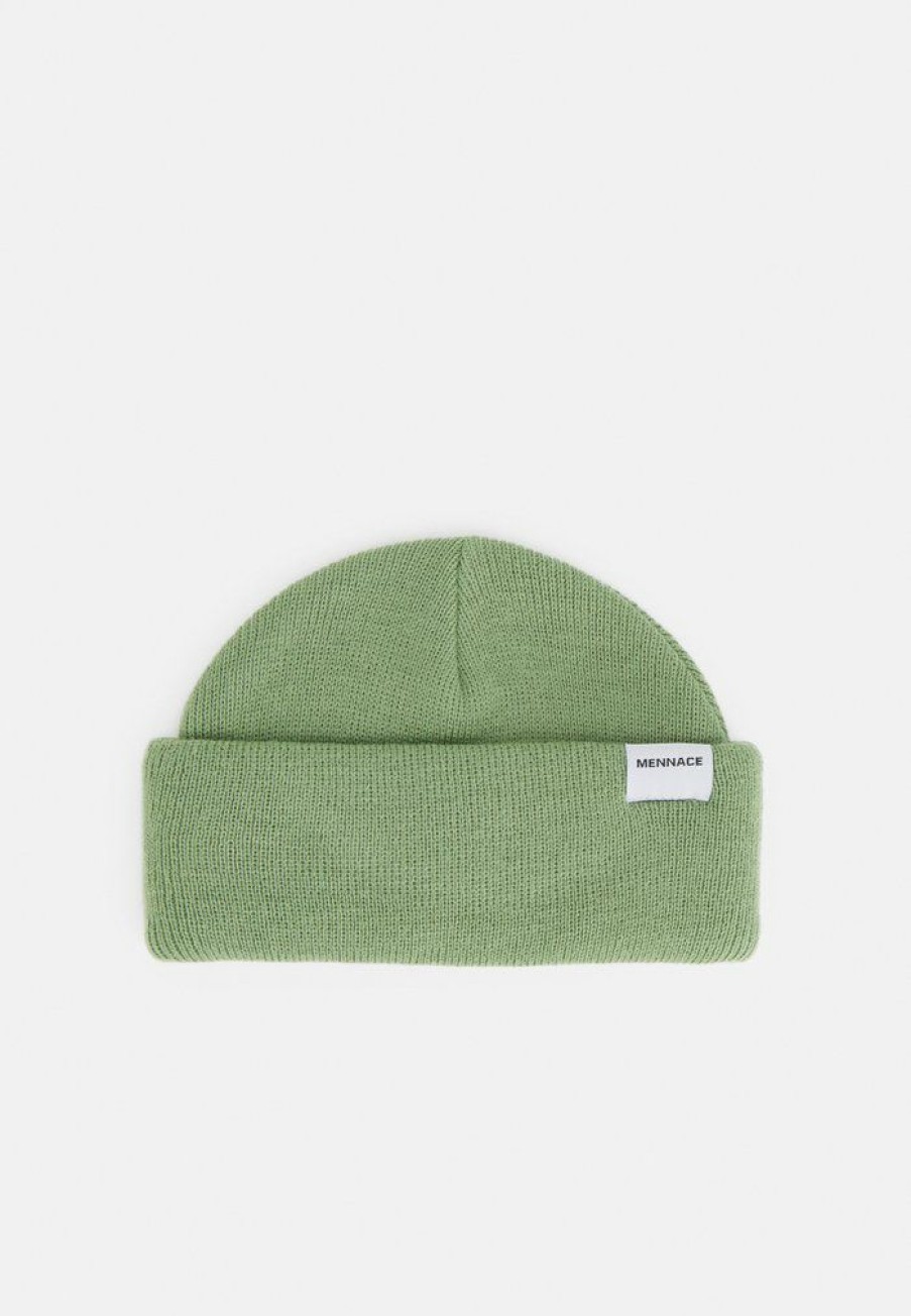 Accessoires * | Mennace Mini Roll Beanie With Tab Unisex Beanie Green