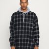 Clothing * | Mennace Hennessey Hooded Check Overshirt Summer Jacket Navy