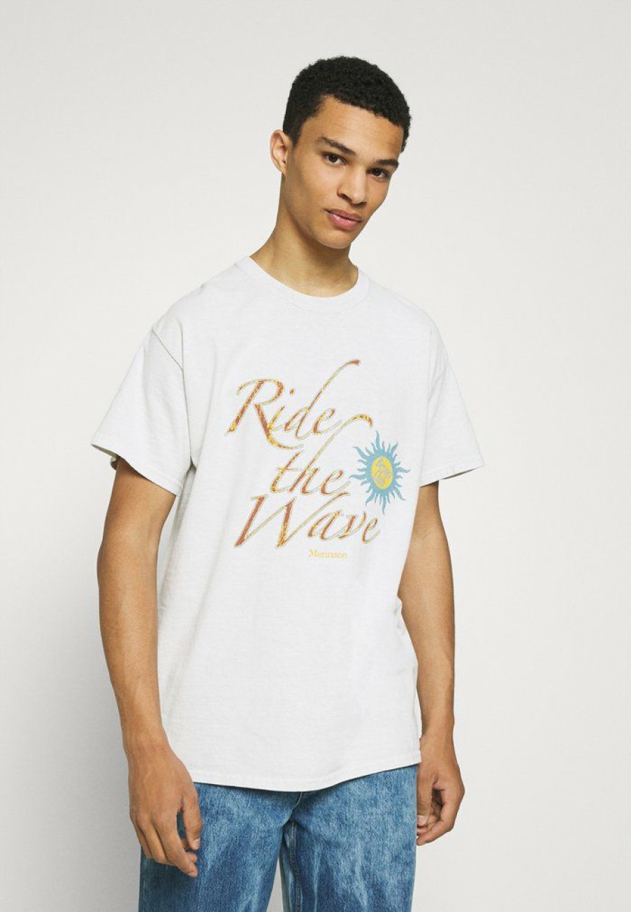 Clothing * | Mennace St Barts Wave Regular Print T-Shirt White