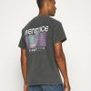 Clothing * | Mennace Unknown Planets Shirt Print T-Shirt Washed Black